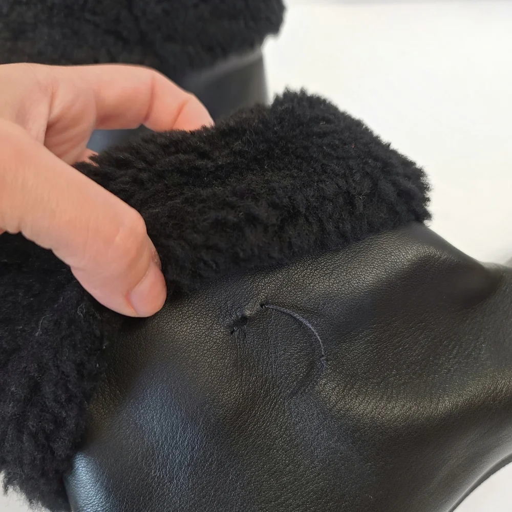 Mansur Gavriel | Cosy Boots in Black Lambskin Sheep Shearling Size 8 - Picture 8 of 14